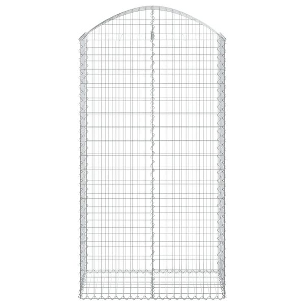 vidaXL Дъговидна габионна кошница 100x50x180/200 см поцинковано желязо