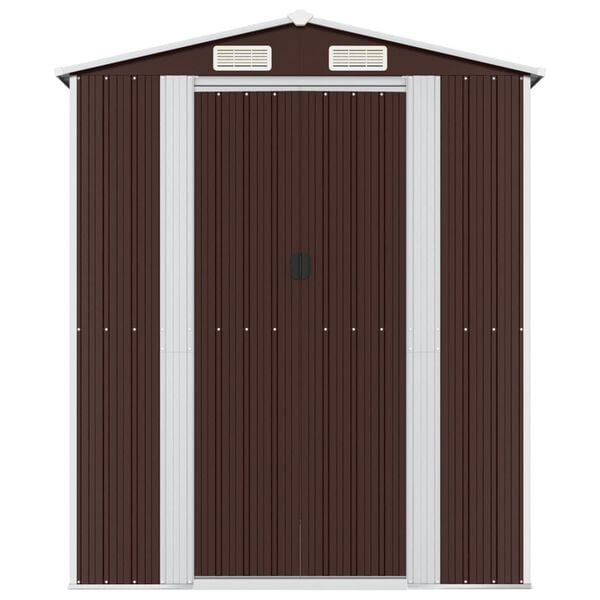 vidaXL Градински навес тъмнокафяв 192x772x223 см поцинкована стомана