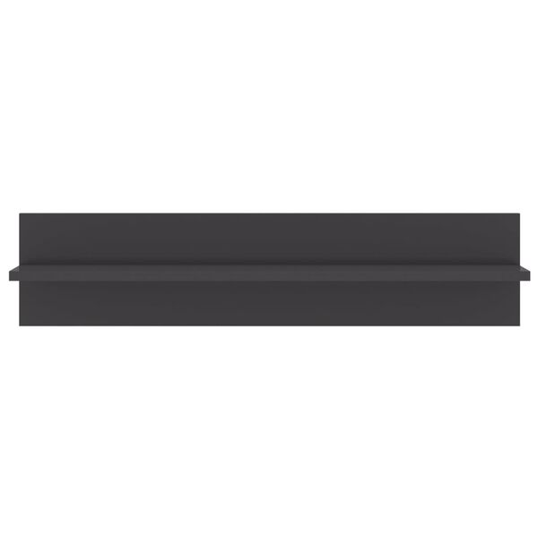 vidaXL Стенни рафтове, 4 бр, сив гланц, 80x11,5x18 см, инженерно дърво