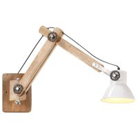 vidaXL Стенна лампа, индустриален стил, бяла, кръгла, E27