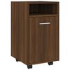 vidaXL Нощно шкафче с колелца, кафяв дъб, 33x38x60 см, инженерно дърво