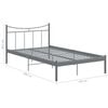 vidaXL Рамка за легло, сива, метал, 120x200 cм