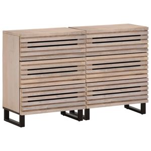 vidaXL Бюфети, 2 бр, 60x34x75 см, мангово дърво масив