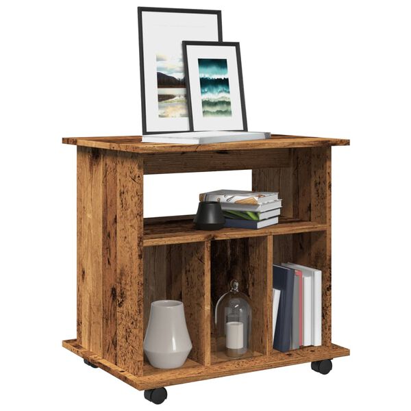 vidaXL Шкаф за търкаляне от старо дърво 60x45x60cm Инженерна дървесина