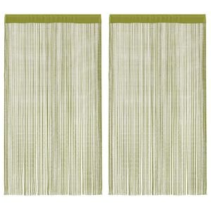 vidaXL Пердета ресни, 2 бр, 140x250 см, зелени