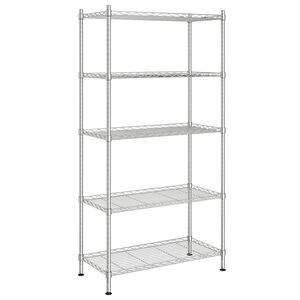 vidaXL 5-етажен стелаж за съхранение 90x35x180 см хром 250 кг