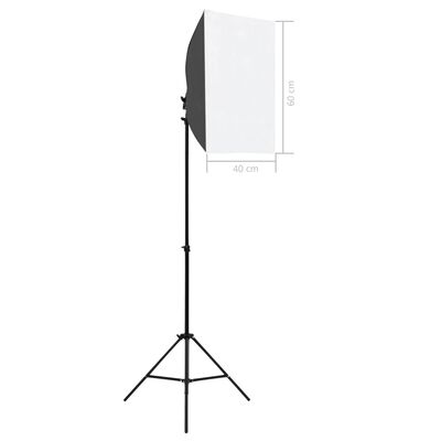 vidaXL Професионални студийни лампи, 2 бр, 40x60 см, стомана, черни