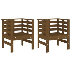 vidaXL Градински столове 2 бр меденокафяви 61,5x53x71 см бор масив