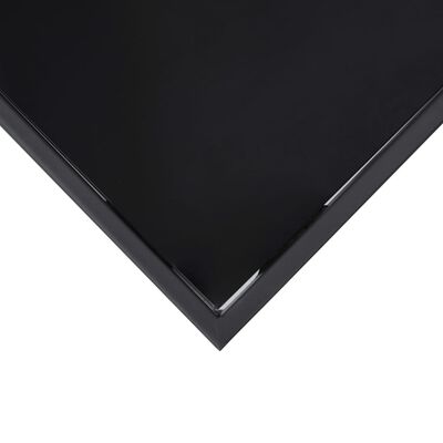 vidaXL Градинска бар маса, черна, 110x60x110 см, закалено стъкло