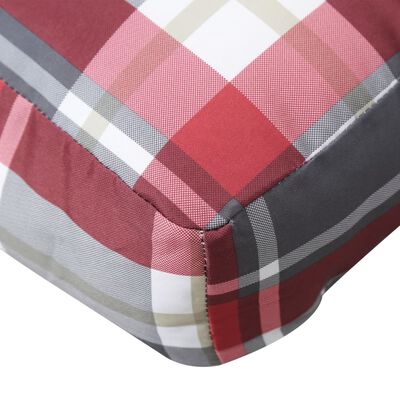 vidaXL Палетна възглавница, червено каре, 70x40x12 см, текстил