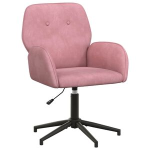 vidaXL Завъртащ се офис стол 54 x 55 x 90 см Розово Кадифе