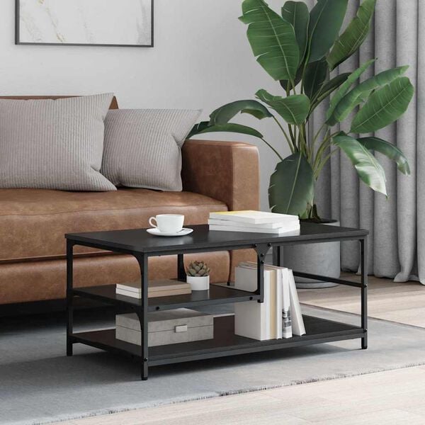 vidaXL Масичка за кафе Черния дъб 90 x 49 x 40 см Инженерно дърво