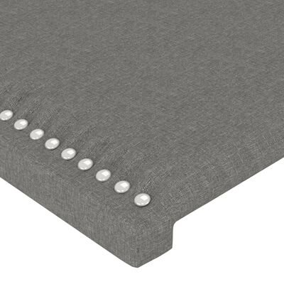 vidaXL Горна табла за легло с уши, тъмносива, 183x23x118/128 см, плат