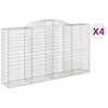 vidaXL Габионни кошници арка 4 бр 300x50x160/180 см поцинковано желязо
