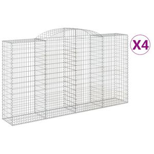 vidaXL Габионни кошници арка 4 бр 300x50x160/180 см поцинковано желязо