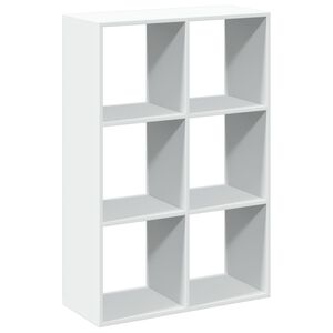 vidaXL Разделител за стая / библиотека, бял, 69,5x29x103,5 см