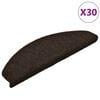 vidaXL Изтривалки за стълби, самозалепващи се, 30 бр., 65x21x4 см, тъмнокафяви, полукръгли, големи