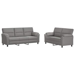 vidaXL Комплект дивани 2 pcs Светлосиво Кадифе