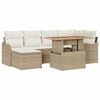 vidaXL Градински Софа Комплект с възглавница 7 pcs бежово и кремаво