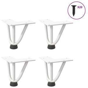 vidaXL Крака тип &bdquo;фиби&ldquo; за масичка за кафе, 4 бр., бели, 10 см, масивна стомана