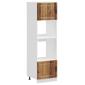 vidaXL Шкафове за фурна 2 бр. "Lucca" Старо дърво Инженерно дърво