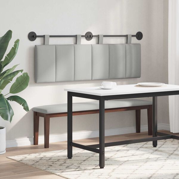 vidaXL Висяща табла На райета Облачно сиво 150 x 55 x 5 см текстил