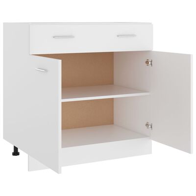 vidaXL Долен шкаф с чекмедже, бял, 80x46x81,5 см, ПДЧ