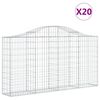 vidaXL Габионни кошници арка 20 бр 200x30x100/120см поцинковано желязо
