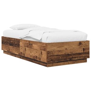vidaXL Рамка за легло Старо дърво 80 x 200 cm Инженерна дървесина