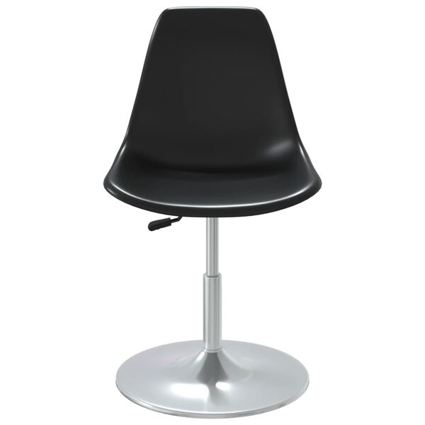 vidaXL Въртящи се трапезни столове, 4 бр, черни, PP