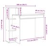 vidaXL Бюро с рафт Сив Сонома 100 x 40 x 90 cm Инженерно дърво