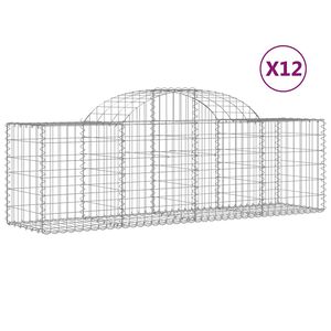 vidaXL Габионни кошници арка 12 бр 200x50x60/80 см поцинковано желязо