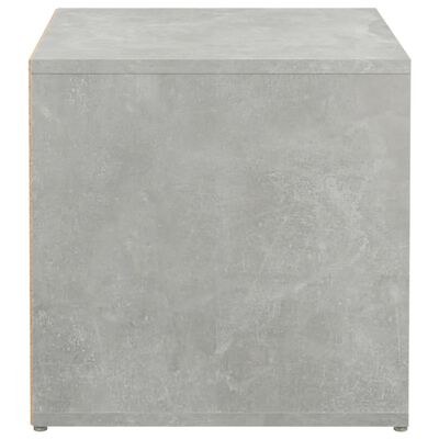 vidaXL Кутия с чекмедже, бетонно сива, 40,5x40x40 см, инженерно дърво