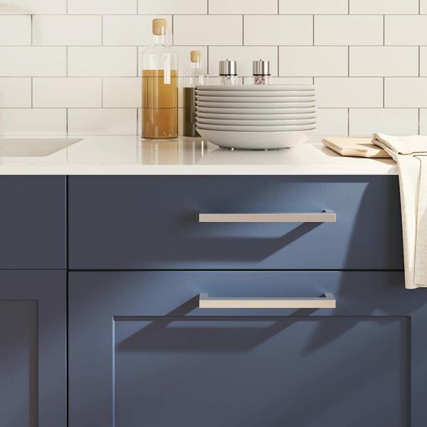 vidaXL Дръжки за шкафове, 5 бр, сребристи, 192 мм, неръждаема стомана