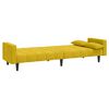 vidaXL 2-местно разтегателно канапе с две възглавници, жълто, кадифе