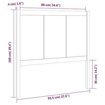 vidaXL Горна табла за легло, 95,5x4x100 см, бор масив