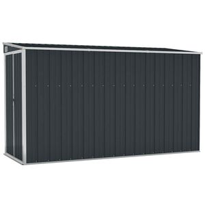 vidaXL Градинска барака стенен монтаж антрацит 118x288x178 см стомана