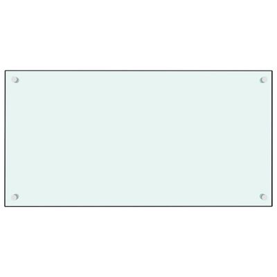 vidaXL Кухненски гръб, бял, 80x40 см, закалено стъкло