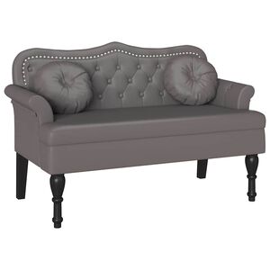vidaXL Пейка Честърфилд Сив 120.5 x 65 x 75 см Изкуствена