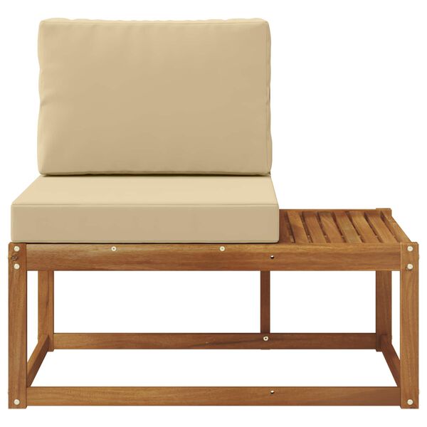 vidaXL Външен край на диван с възглавница Естествен 91 x 63 x 73 см