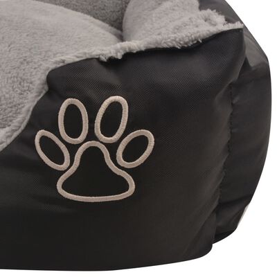 vidaXL Кучешко легло с подплатена възглавница, размер L, черно