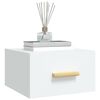 vidaXL Нощно шкафче за стенен монтаж, бяло, 35x35x20 см