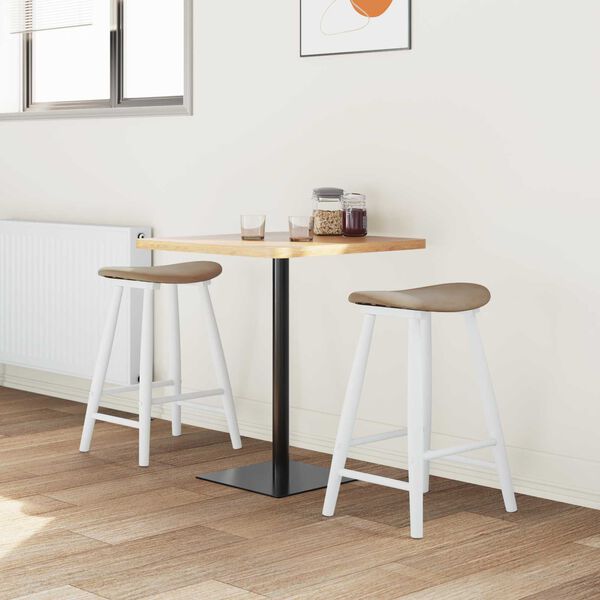 vidaXL Обедени столове 2 pcs Бяло 46 x 37 x 63 см Солидно гумено дърво