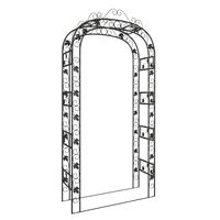 vidaXL Градинска арка, черна, 116x45x240 см, стомана