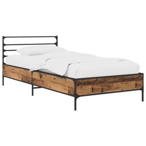 vidaXL Рамка за легло Старо дърво 80 x 200 cm Инженерна дървесина