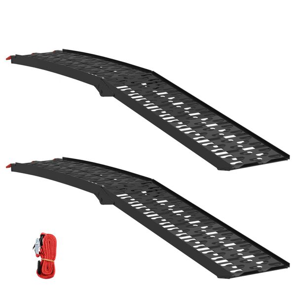 vidaXL Рампа за натоварване 2 pcs Черно 222 x 29 x 14 см Алуминий