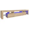 vidaXL ТВ шкаф с LED осветление, дъб сонома, 215x36,5x40 см