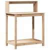 vidaXL Маса за разсаждане с рафтове, 82,5x50x109,5 см, бор масив