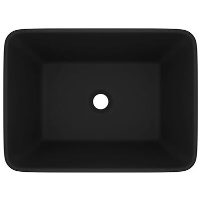 vidaXL Луксозна мивка, матово черна, 41x30x12 см, керамика