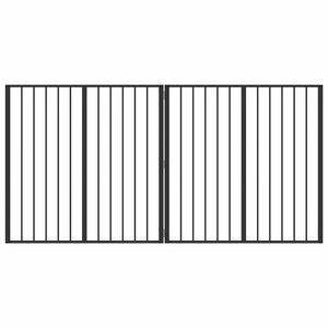 vidaXL Врата за кучета 2 Panels Черен 100 x 100 cm